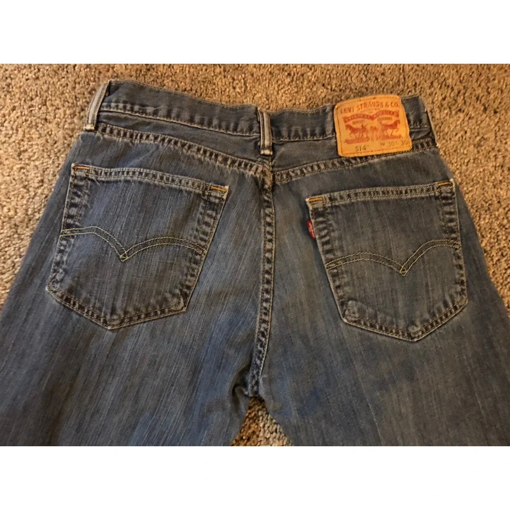 Levi's 514 - Men's‎ - Straight - Jeans Size 30x30 - Blue - Zipper Fly